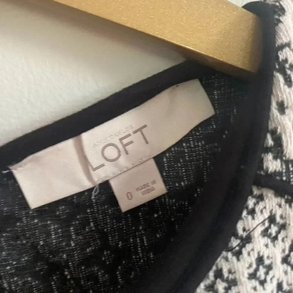 Ann Taylor LOFT Black and White Fit and Flare Dress - Picture 7 of 15